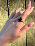 Antique 18K, 14K, Diamond & Garnet Conversion Ring