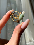 Antique French 18K & Jade Parrot & Snake Fob
