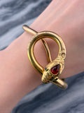 Antique Snake Bracelet in Gold Fill With Paste Stones