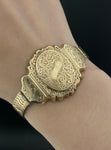 Antique 18K, Glass & Woven Hair Locket Bracelet