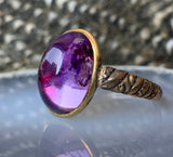 Antique 14K & Amethyst Conversion Ring