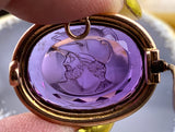 Antique 14K & Carved Amethyst Brooch/Pendant