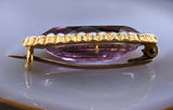 Antique 18K, Amethyst & Seed Pearl Brooch