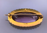Antique 18K, Amethyst & Seed Pearl Brooch