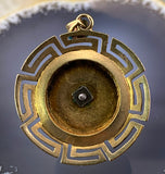 Antique Archaeological Revival 9K & Enamel Celestial Pendant