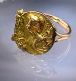 Antique French Art Nouveau 14K & Gold Filled Conversion Ring