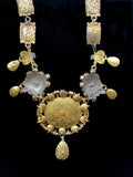 Antique Viennese Vermeil, Emerald, Opal & Tourmaline & paste Necklace & Earrings Set