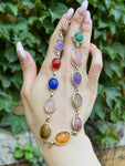Vintage Egyptian Revival 14K & Multi-Stone Scarab Necklace
