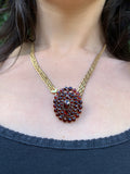 Antique 9K & Bohemian Garnet Brooch/Pendant