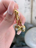 Antique 9K & Seed Pearl Heart Earrings