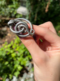 Antique Sterling Silver & Garnet Snake Buckle/Clip