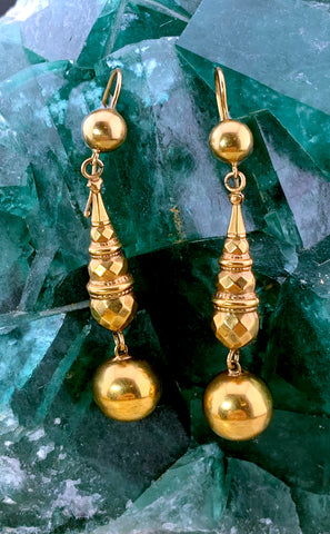 Antique English 9K Bauble Earrings