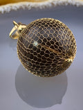Antique 14K & Quartz Net Ball Charm/Pendant