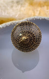 Antique 14K & Quartz Net Ball Charm/Pendant