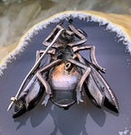 Antique Silver, Chrysoprase & Paste Insect Brooch