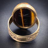 Antique 14K & Tigers Eye Scarab Conversion Ring