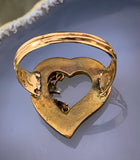Antique 14K, Seed Pearl & Enamel Witch's Heart Conversion Ring