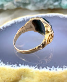 Antique 18K & Bloodstone Shield Mizpah Ring