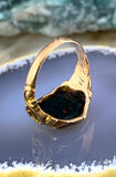 Antique 18K & Bloodstone Shield Mizpah Ring