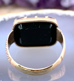 Antique Georgian 12K & Carved Onyx Ladies Intaglio Signet Ring