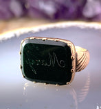 Antique Georgian 12K & Carved Onyx Ladies Intaglio Signet Ring