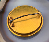 Antique French 18K Hand Painted Enamel Brooch