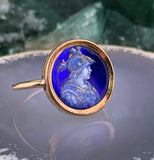 Antique 14K, Pomponne & Hand Painted Limoges Enamel Conversion Ring