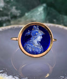 Antique 14K, Pomponne & Hand Painted Limoges Enamel Conversion Ring