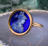 Antique 14K, Pomponne & Hand Painted Limoges Enamel Conversion Ring