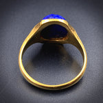 Vintage 14K & Lapis Scarab Ring
