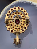 Antique 9K & Bohemian Garnet Brooch/Pendant