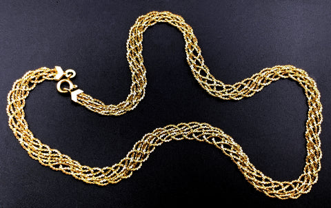 Modern 14K Gold Fancy Double Wheat Link Chain