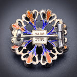 Austro Hungarian Silver, Garnet, Turquoise, Mother Of Pearl & Enamel Brooch