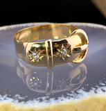 Antique 18K & Diamond Buckle Ring