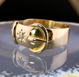 Antique 18K & Diamond Buckle Ring