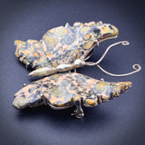 SOLD Estate Sterling Silver & Agate Butterfly Brooch