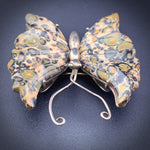 SOLD Estate Sterling Silver & Agate Butterfly Brooch