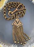Victorian 14K 6.5" Taille d'Epargne Watch Chain Fob with Tassel