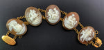 Antique 14K Carved Shell Mythological Cameo Bracelet