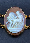Antique 14K Carved Shell Mythological Cameo Bracelet