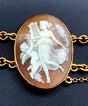 Antique 14K Carved Shell Mythological Cameo Bracelet