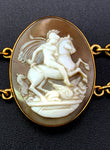 Antique 14K Carved Shell Mythological Cameo Bracelet