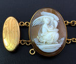 Antique 14K Carved Shell Mythological Cameo Bracelet