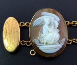 Antique 14K Carved Shell Mythological Cameo Bracelet