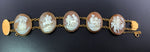 Antique 14K Carved Shell Mythological Cameo Bracelet