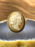 Antique 14K, 9K & Carved Shell Cameo Conversion Ring