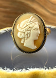 Antique 14K, 9K & Carved Shell Cameo Conversion Ring