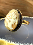 Antique 14K, 9K & Carved Shell Cameo Conversion Ring
