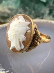 Antique 15K, 14K & Carved Shell Cameo Minerva Conversion Ring