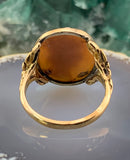 Antique 15K, 14K & Carved Shell Cameo Minerva Conversion Ring